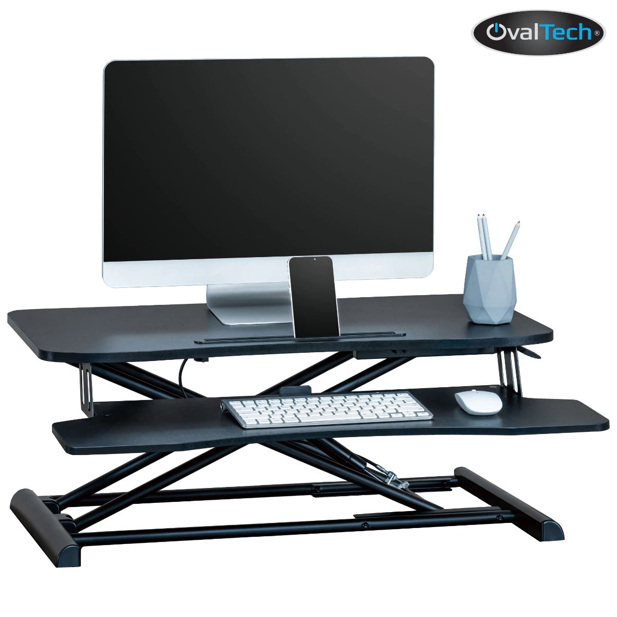 Estación de Trabajo De Pie Y Sentado OVDESK-800MM OVALTECH de dimensiones 800x400mm - Estación de Trabajo De Pie Y Sentado OVDESK-800MM OVALTECH de dimensiones 800x400mm -